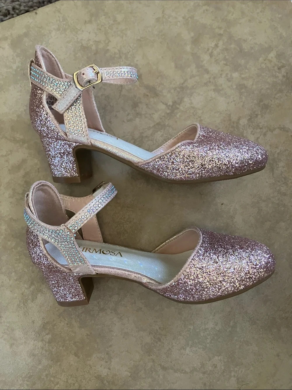 LAURMOSA Pink Glitter & Rhinestone Dress Shoes Size: 13